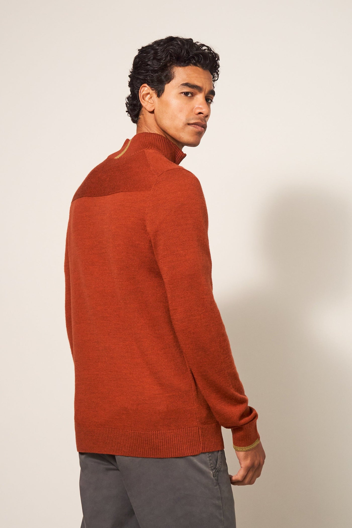 White Stuff Newport Merino Jumper in Mid Orange-Mens-Ohh! By Gum - Shop Sustainable