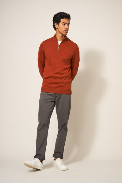 White Stuff Newport Merino Jumper in Mid Orange-Mens-Ohh! By Gum - Shop Sustainable