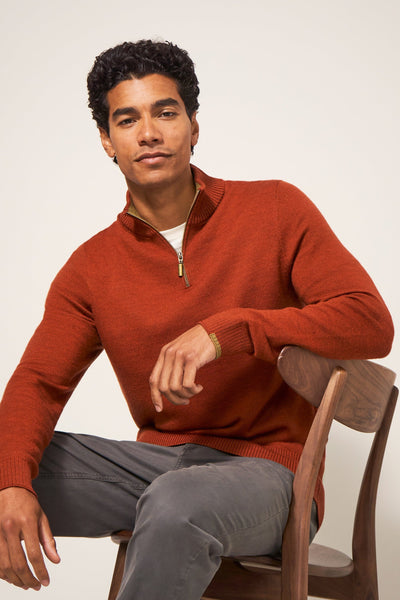 White Stuff Newport Merino Jumper in Mid Orange-Mens-Ohh! By Gum - Shop Sustainable