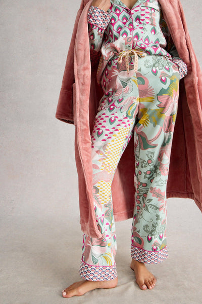 White Stuff Nina Organic PJ Green Multi Bottom