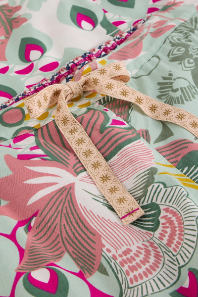 White Stuff Nina Organic PJ Green Multi Bottom