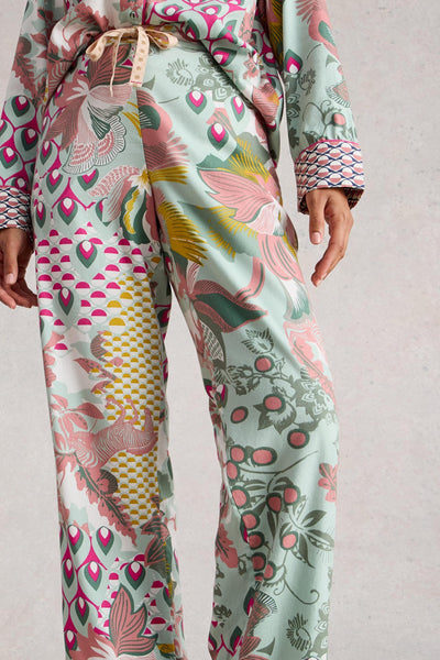 White Stuff Nina Organic PJ Green Multi Bottom