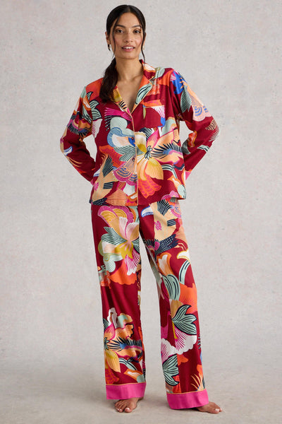 White Stuff Nina Organic PJ Red Mlt Shirt