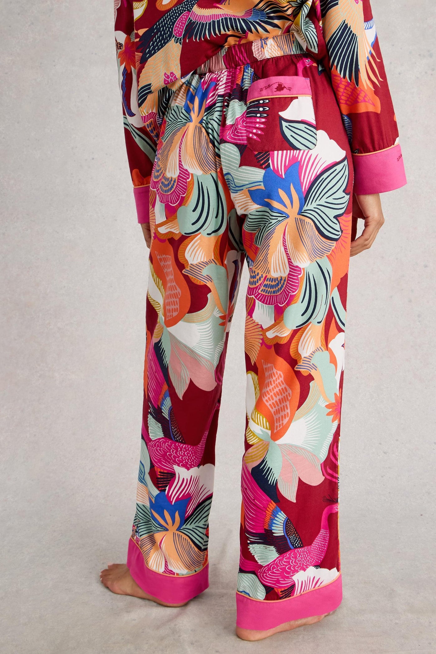 White Stuff Nina Organic PJ Red Multi Bottom