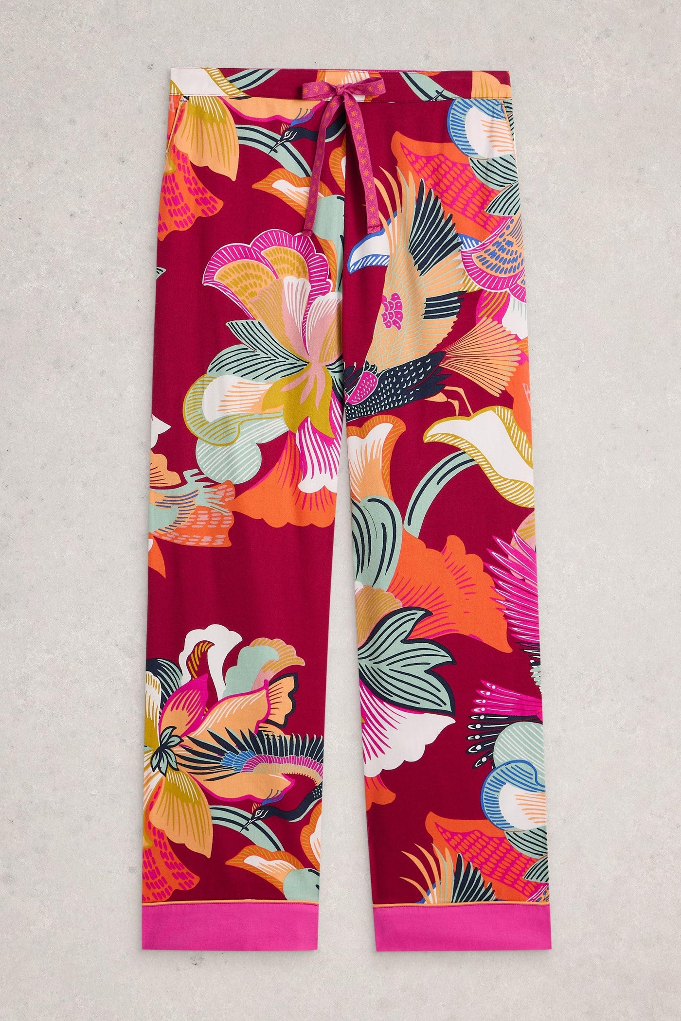 White Stuff Nina Organic PJ Red Multi Bottom