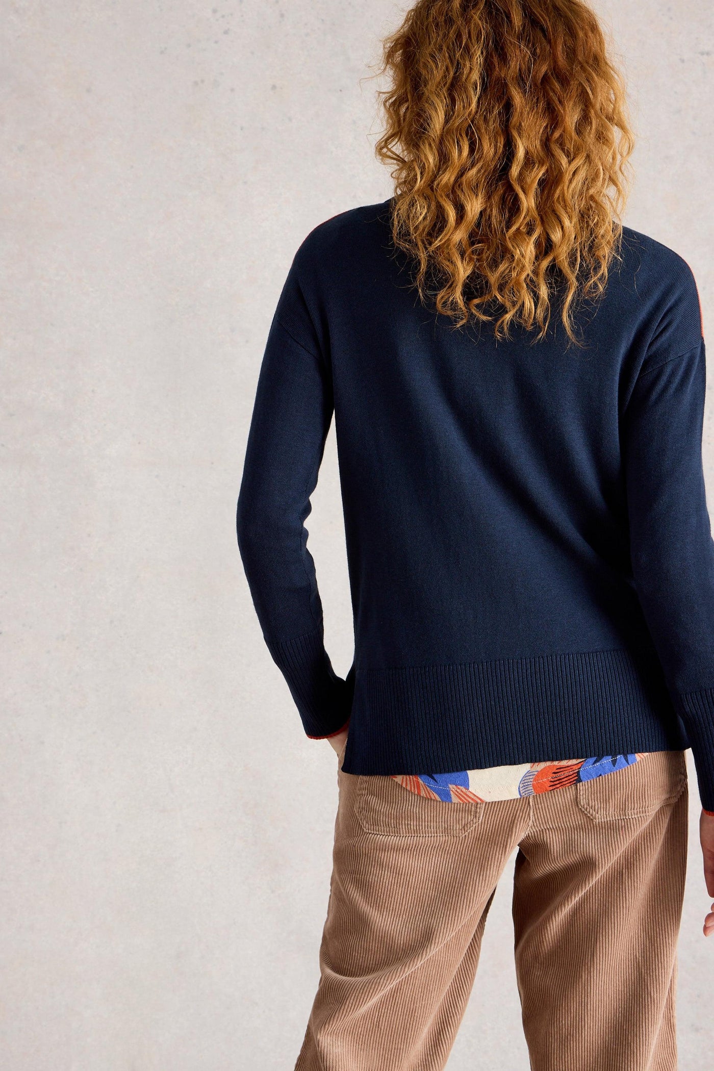 White Stuff Olive Floral Jumper in Navy Multi