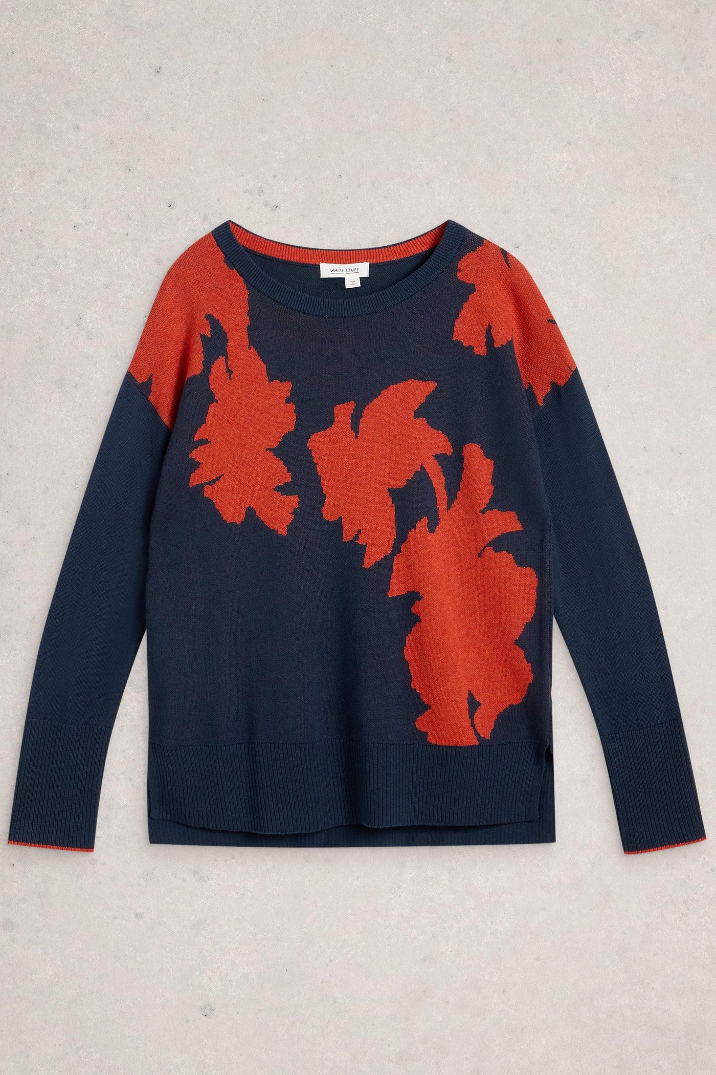 White Stuff Olive Floral Jumper in Navy Multi