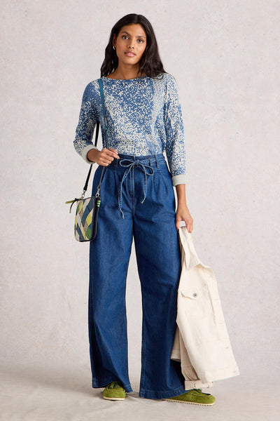 White Stuff Olive Print Jumper in Blue Print