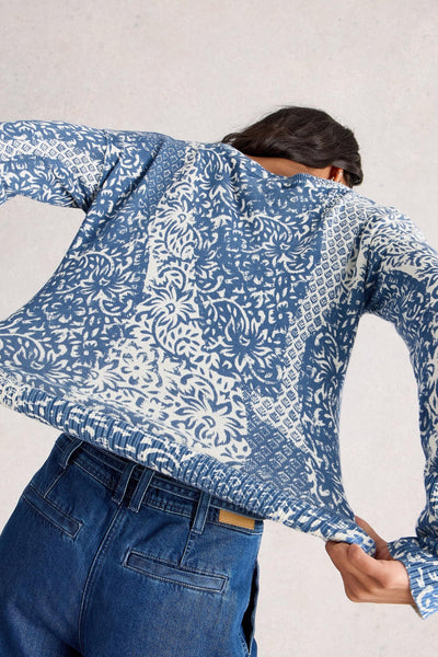 White Stuff Olive Print Jumper in Blue Print