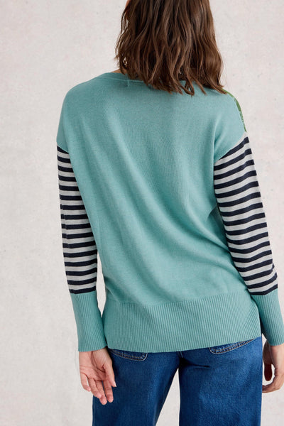 White Stuff Olive Print Jumper in Green Print