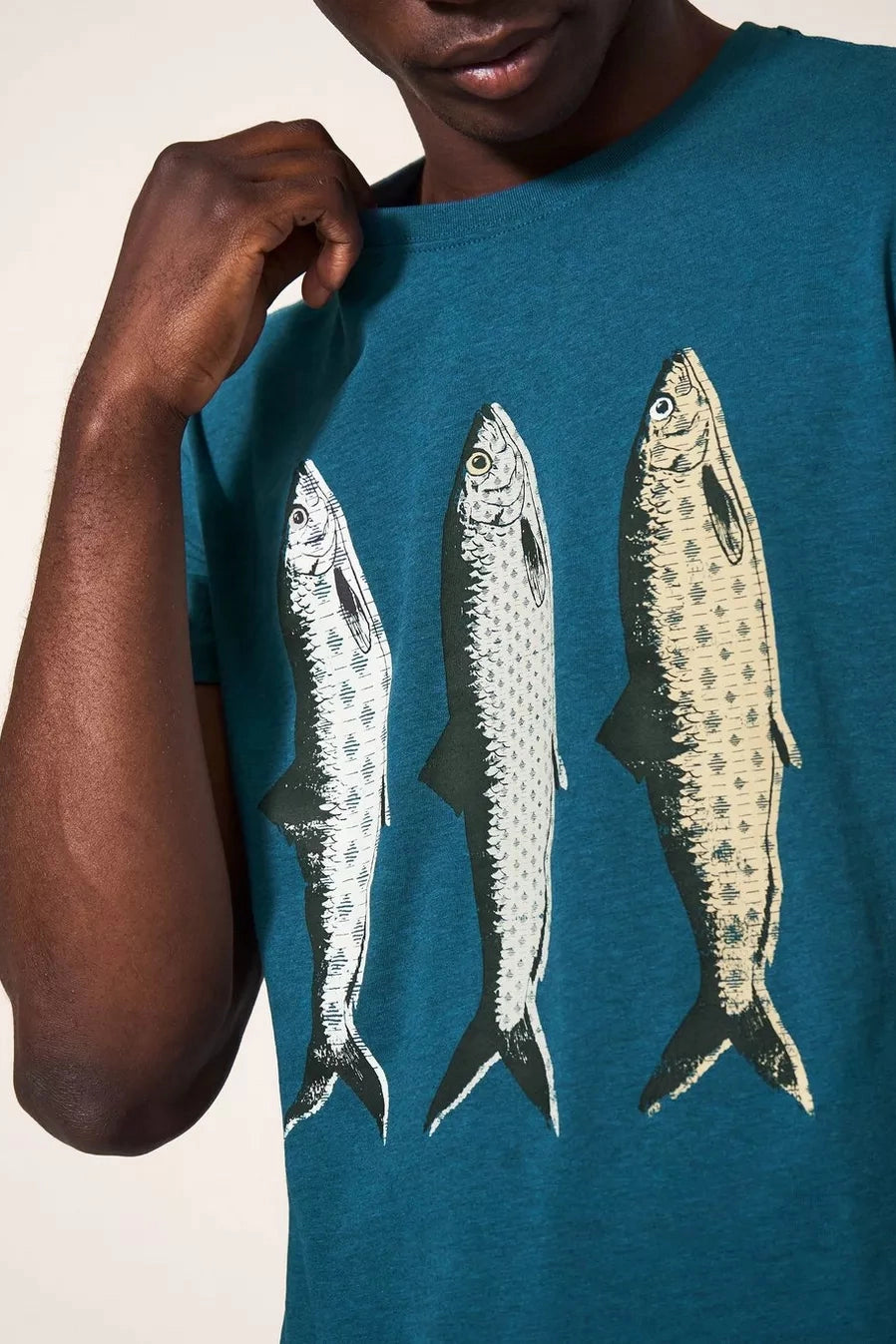 White Stuff Pattern Fish Graphic T-shirt-Mens-Ohh! By Gum - Shop Sustainable