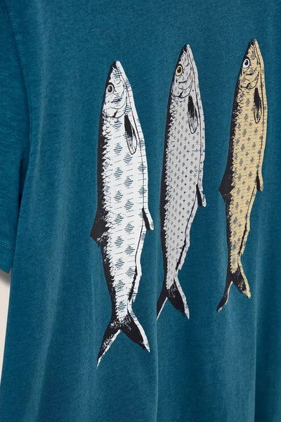 White Stuff Pattern Fish Graphic T-shirt-Mens-Ohh! By Gum - Shop Sustainable