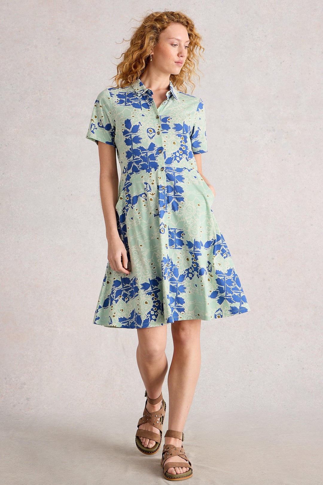 White Stuff Ria Blue Multi Jersey Shirt Dress – Ohh! By Gum