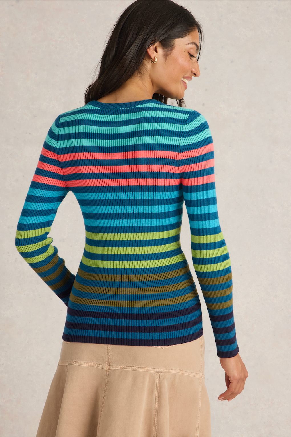 White Stuff Rib Stripe Jumper-Womens-Ohh! By Gum - Shop Sustainable