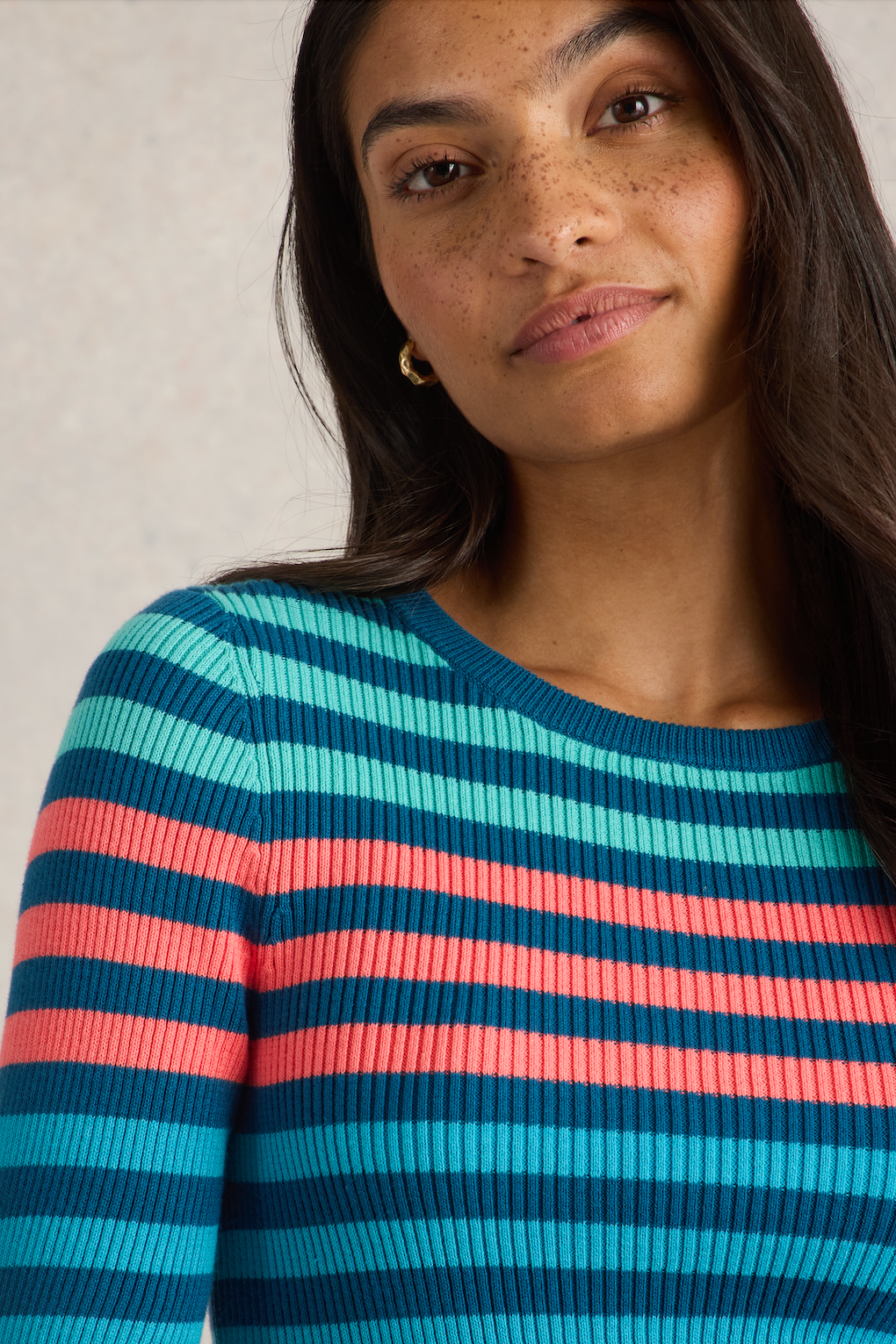 White Stuff Rib Stripe Jumper-Womens-Ohh! By Gum - Shop Sustainable