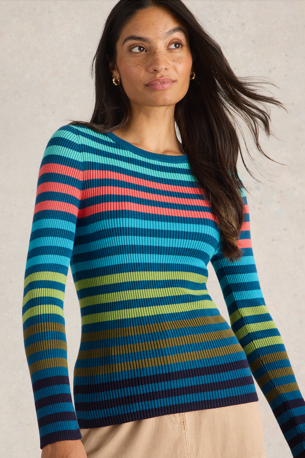 White Stuff Rib Stripe Jumper-Womens-Ohh! By Gum - Shop Sustainable