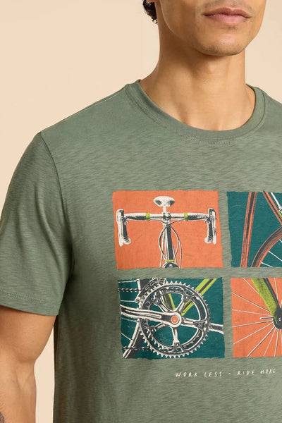 White Stuff Ride Graphic Tee - Green Print-Mens-Ohh! By Gum - Shop Sustainable