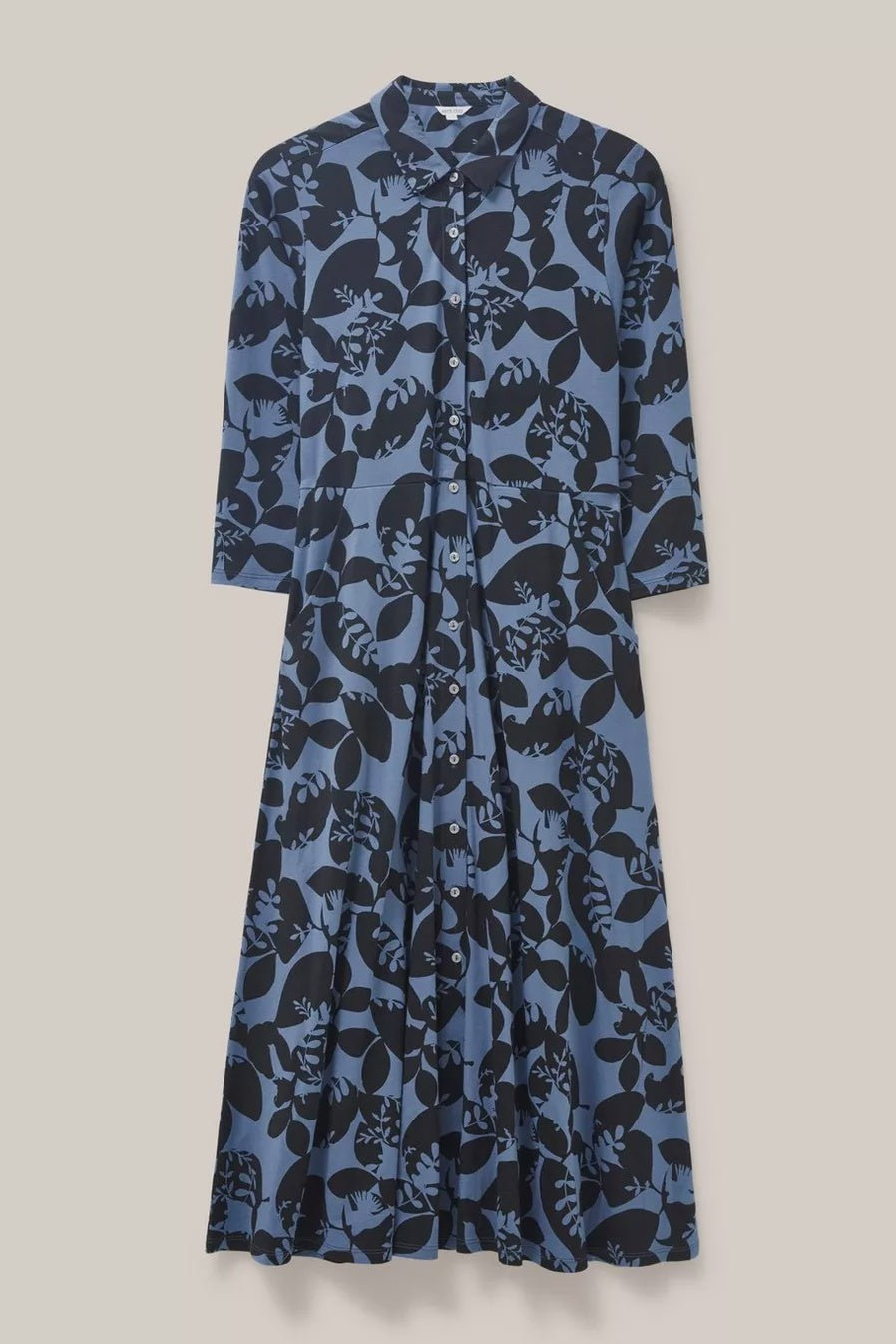 White Stuff Rua Jersey Shirt Dress - Blue Print-Womens-Ohh! By Gum - Shop Sustainable