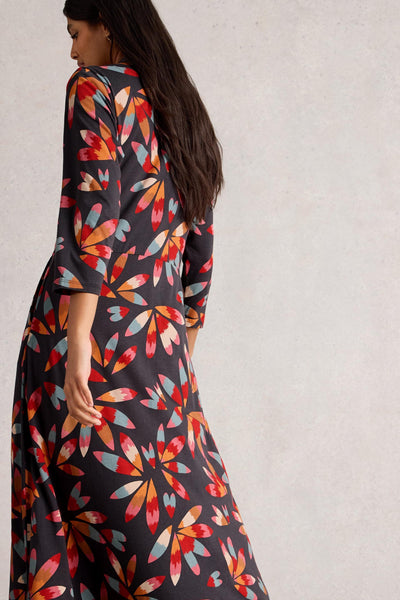 White Stuff Rua Jersey Shirt Dress in Grey Multi