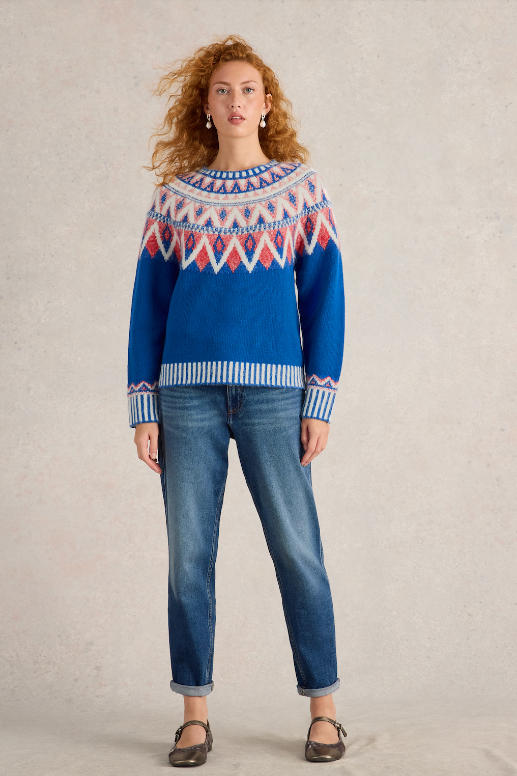 White Stuff Sapphire Fairisle Jumper-Womens-Ohh! By Gum - Shop Sustainable