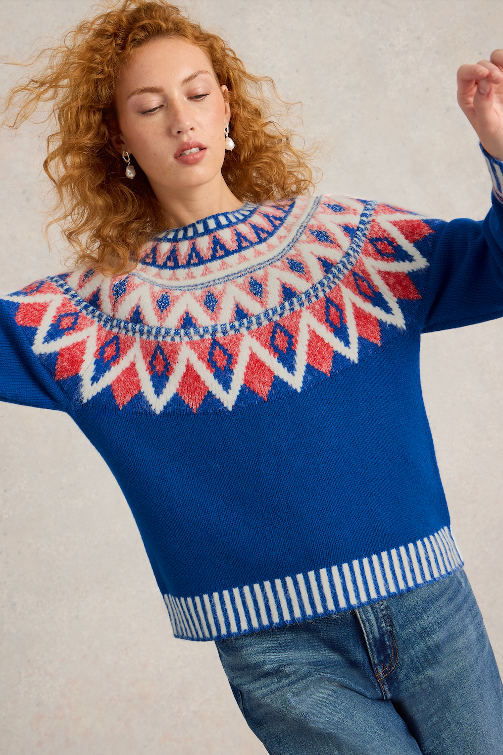 White Stuff Sapphire Fairisle Jumper-Womens-Ohh! By Gum - Shop Sustainable