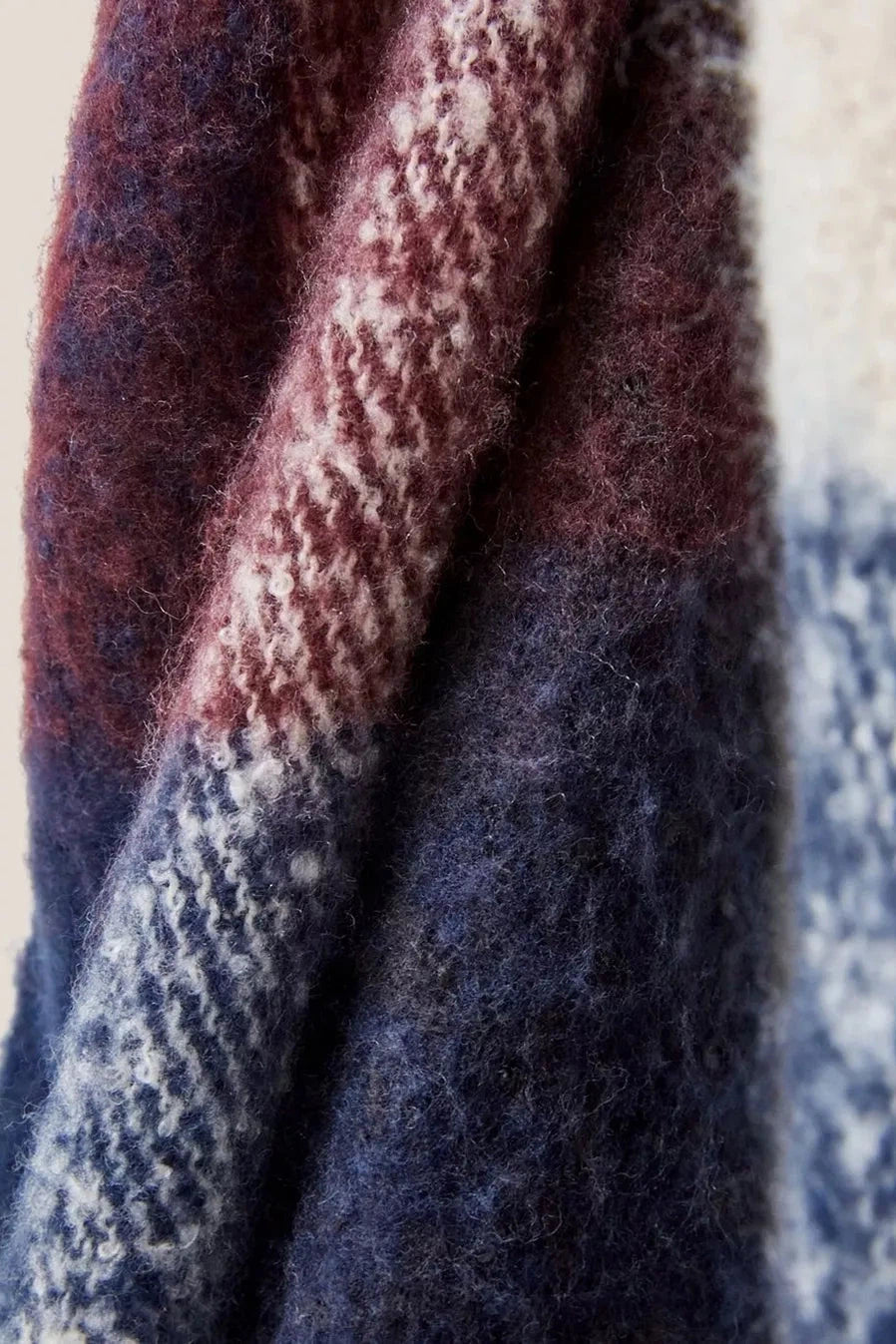 White Stuff Shelly Brushed Check Scarf - Navy Multi-Womens-Ohh! By Gum - Shop Sustainable