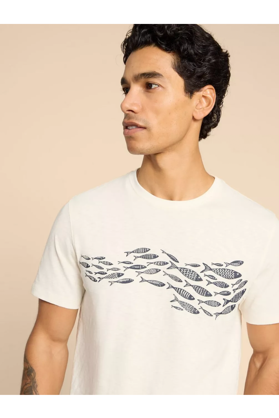 White Stuff Shoal Fish Graphic Tee-Mens-Ohh! By Gum - Shop Sustainable