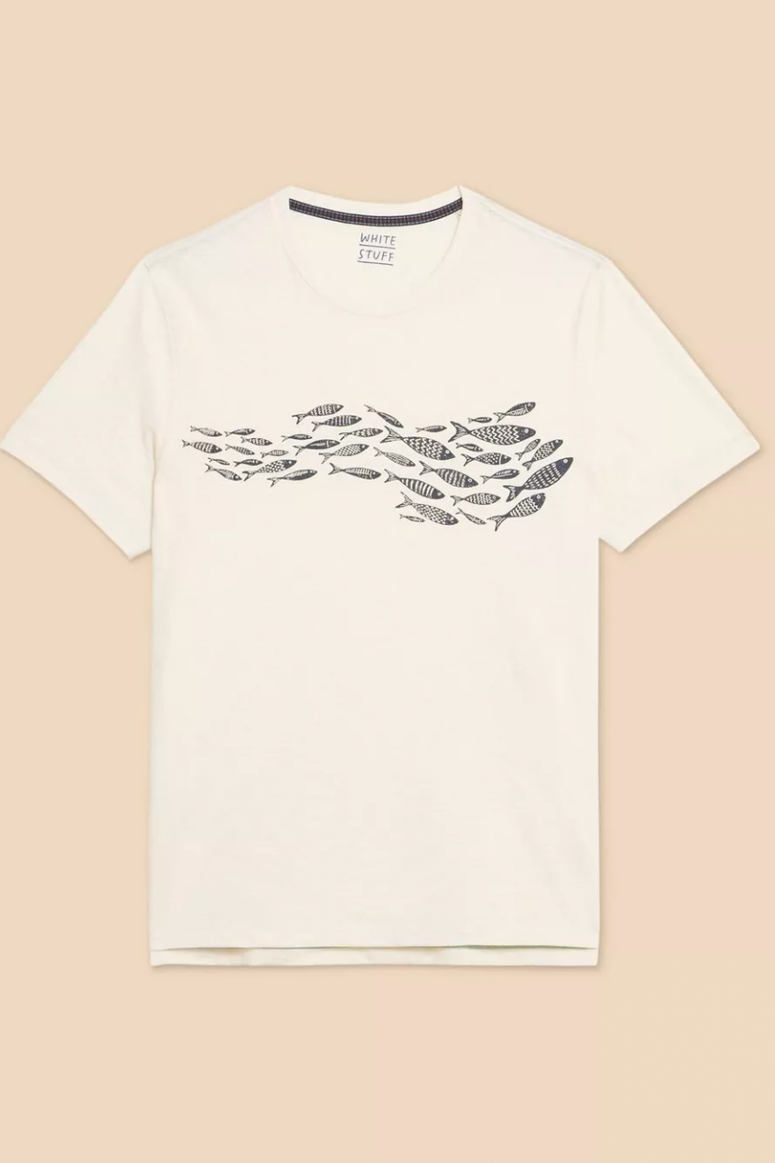White Stuff Shoal Fish Graphic Tee-Mens-Ohh! By Gum - Shop Sustainable