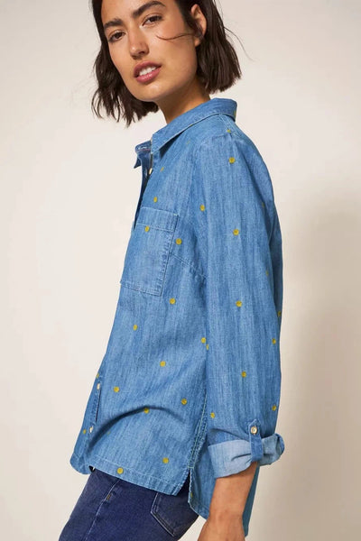 White Stuff Sophie Embroidered Denim Shirt-Womens-Ohh! By Gum - Shop Sustainable