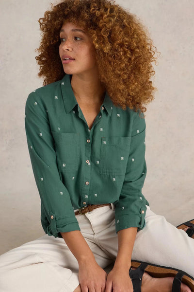 White Stuff Sophie Green Mlt Organic Cotton Shirt-Womens-Ohh! By Gum - Shop Sustainable