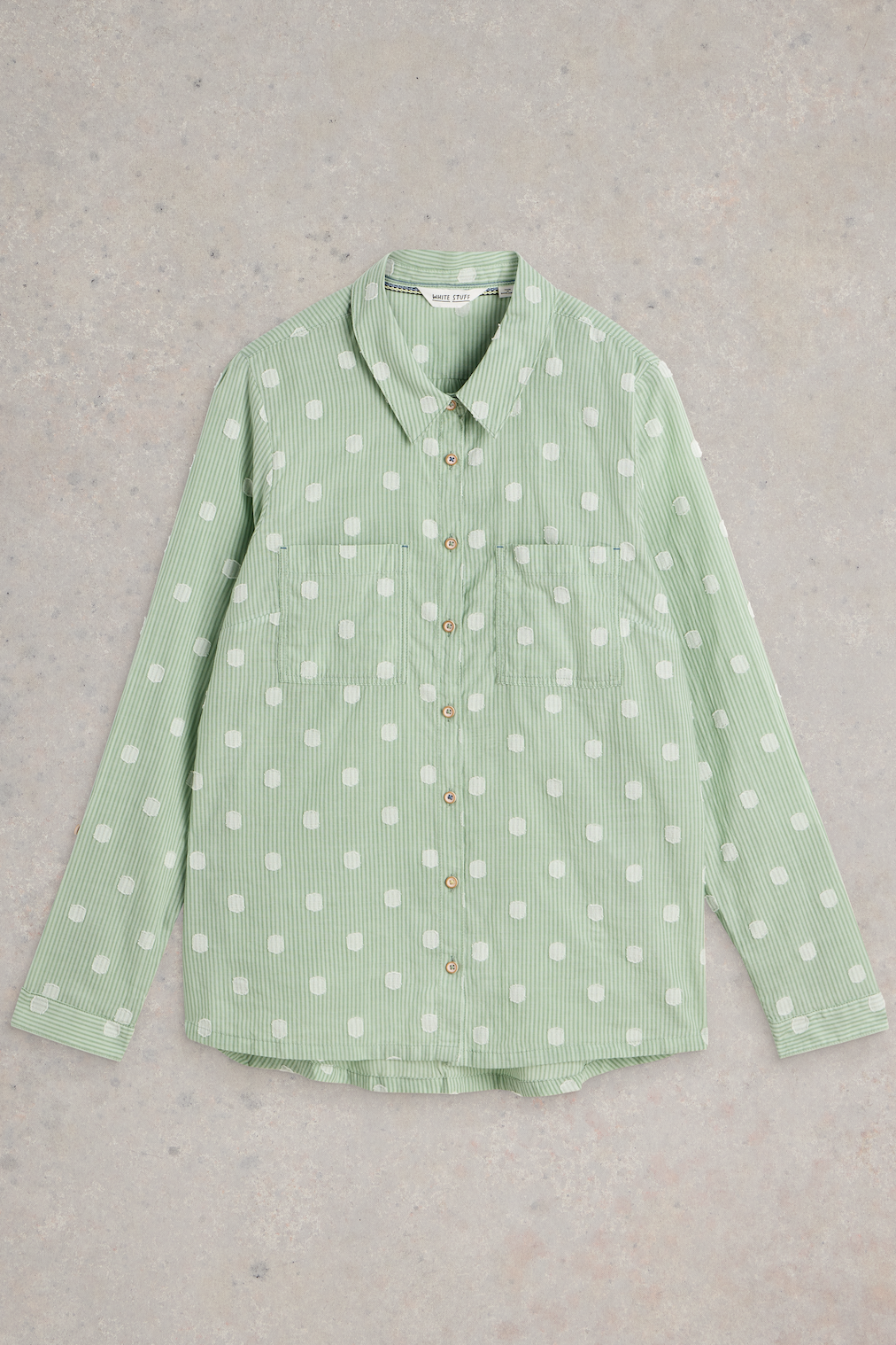 White Stuff Sophie Green Multi Organic Cotton Shirt