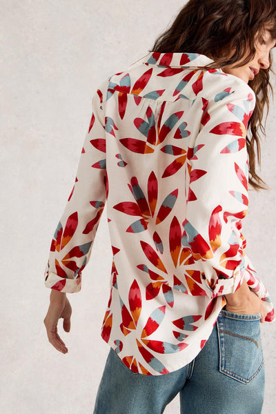 White Stuff Sophie Ivory Print Organic Cotton Shirt