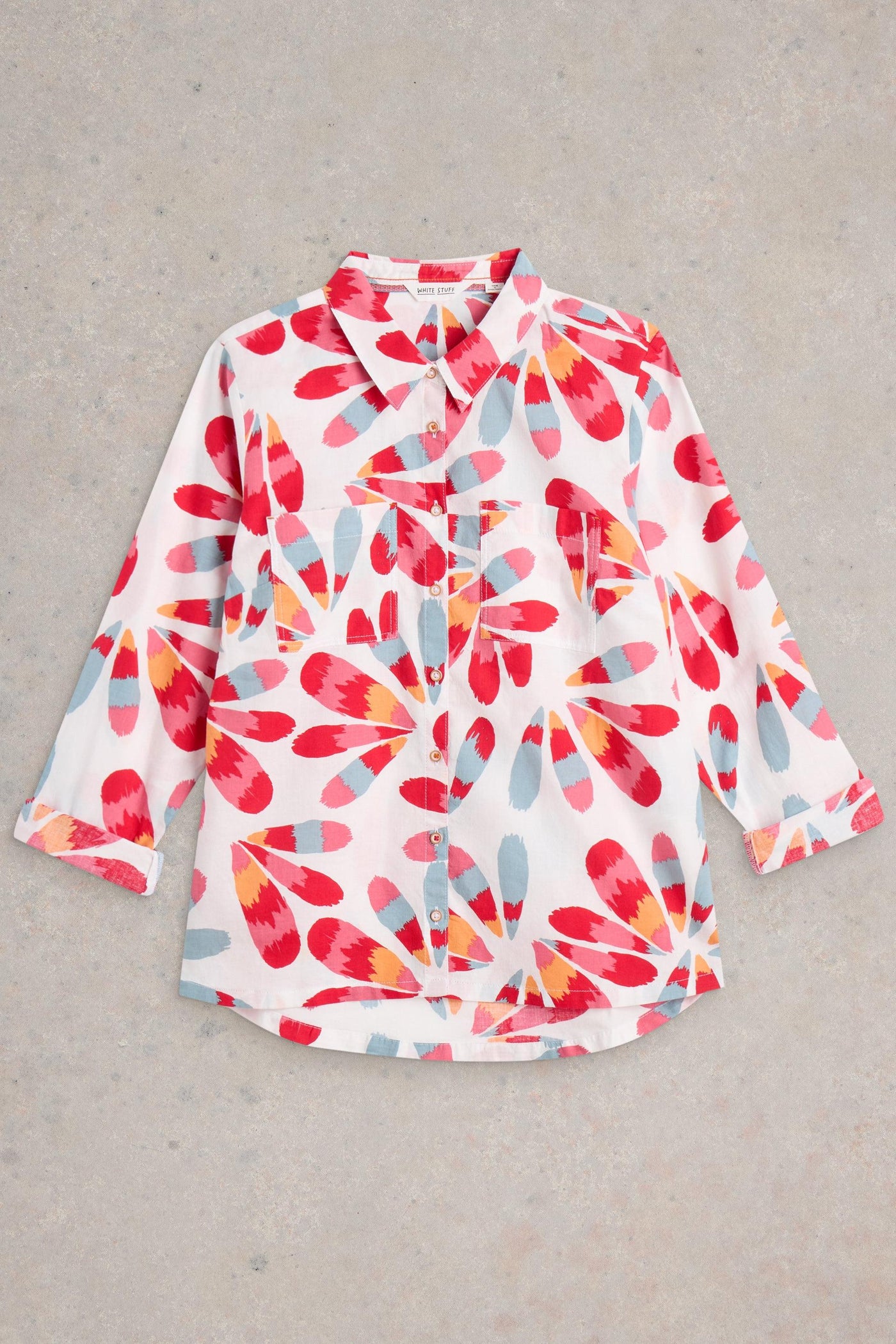 White Stuff Sophie Ivory Print Organic Cotton Shirt
