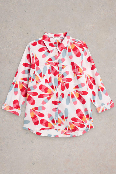 White Stuff Sophie Ivory Print Organic Cotton Shirt