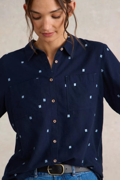 White Stuff Sophie Organic Cotton Dark Navy Shirt-Womens-Ohh! By Gum - Shop Sustainable