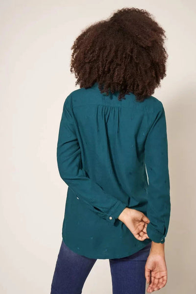 White Stuff Sophie Organic Cotton Shirt - Dark Teal-Womens-Ohh! By Gum - Shop Sustainable