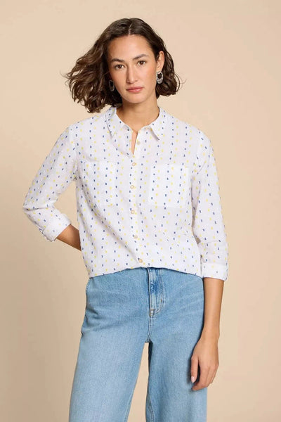 White Stuff Sophie Organic Cotton Shirt - Ivory Multi-Womens-Ohh! By Gum - Shop Sustainable