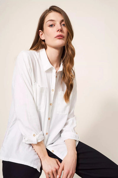 White Stuff Sophie Organic Cotton Shirt in Pale Ivory-Womens-Ohh! By Gum - Shop Sustainable
