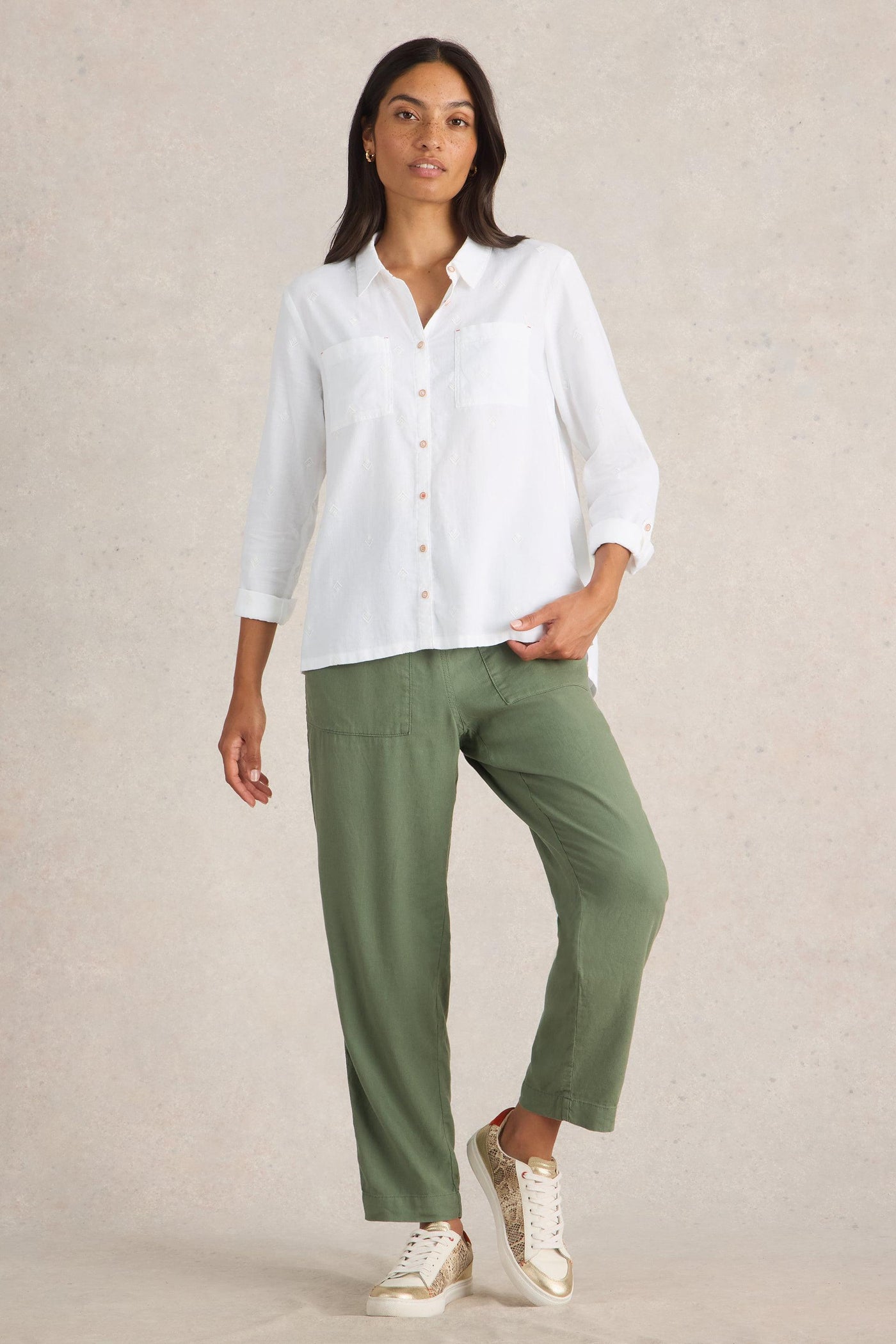 White Stuff Sophie Organic Cotton Shirt in Pale Ivory SS25-Womens-Ohh! By Gum - Shop Sustainable