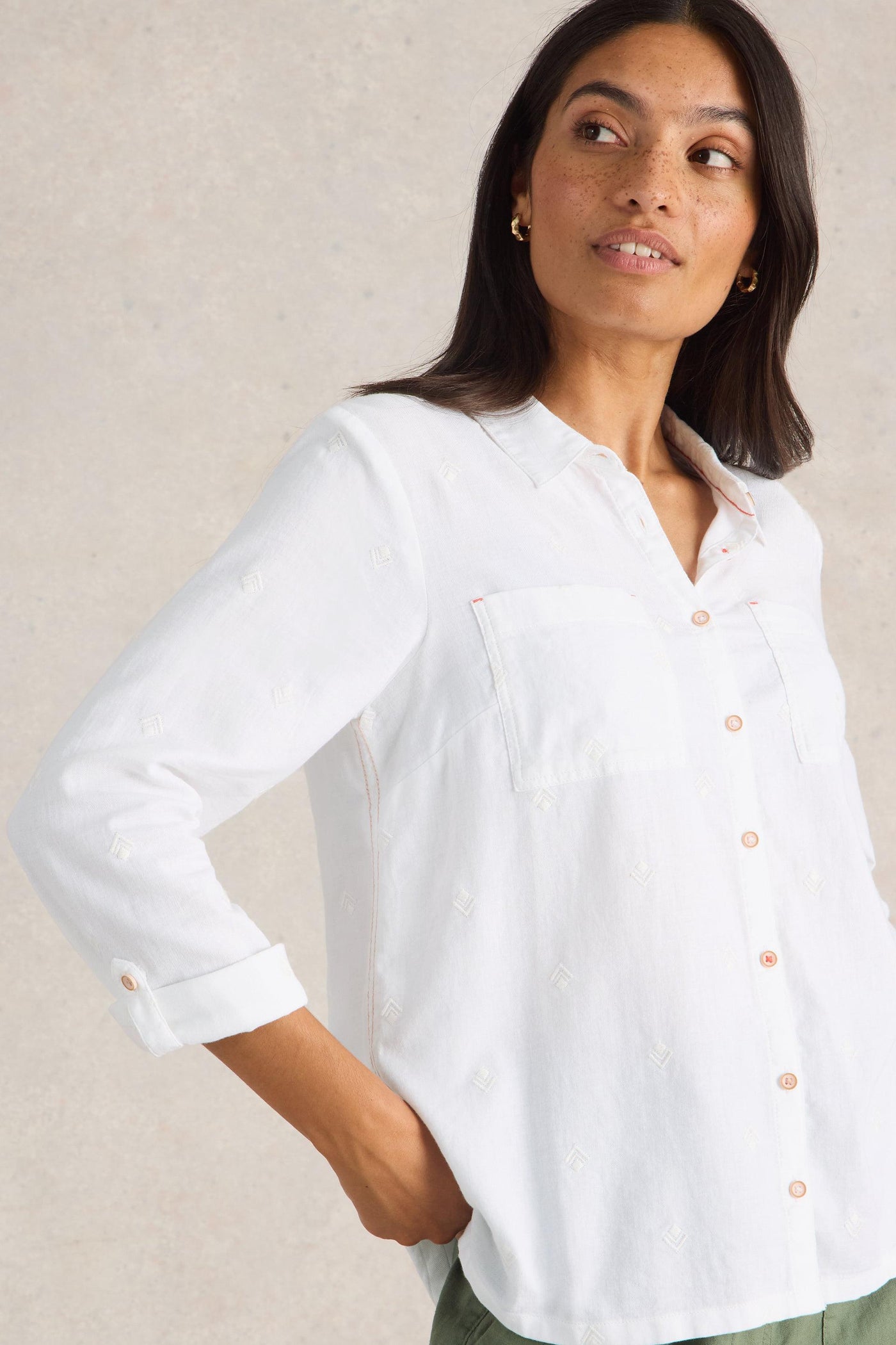 White Stuff Sophie Organic Cotton Shirt in Pale Ivory SS25-Womens-Ohh! By Gum - Shop Sustainable