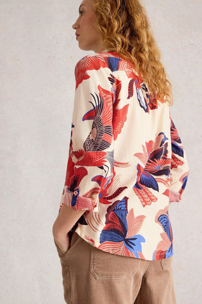 White Stuff Sophie Printed Shirt in Ivory Mlt AW25
