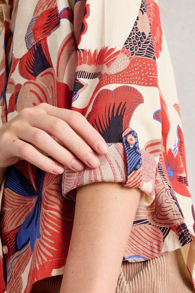 White Stuff Sophie Printed Shirt in Ivory Mlt AW25