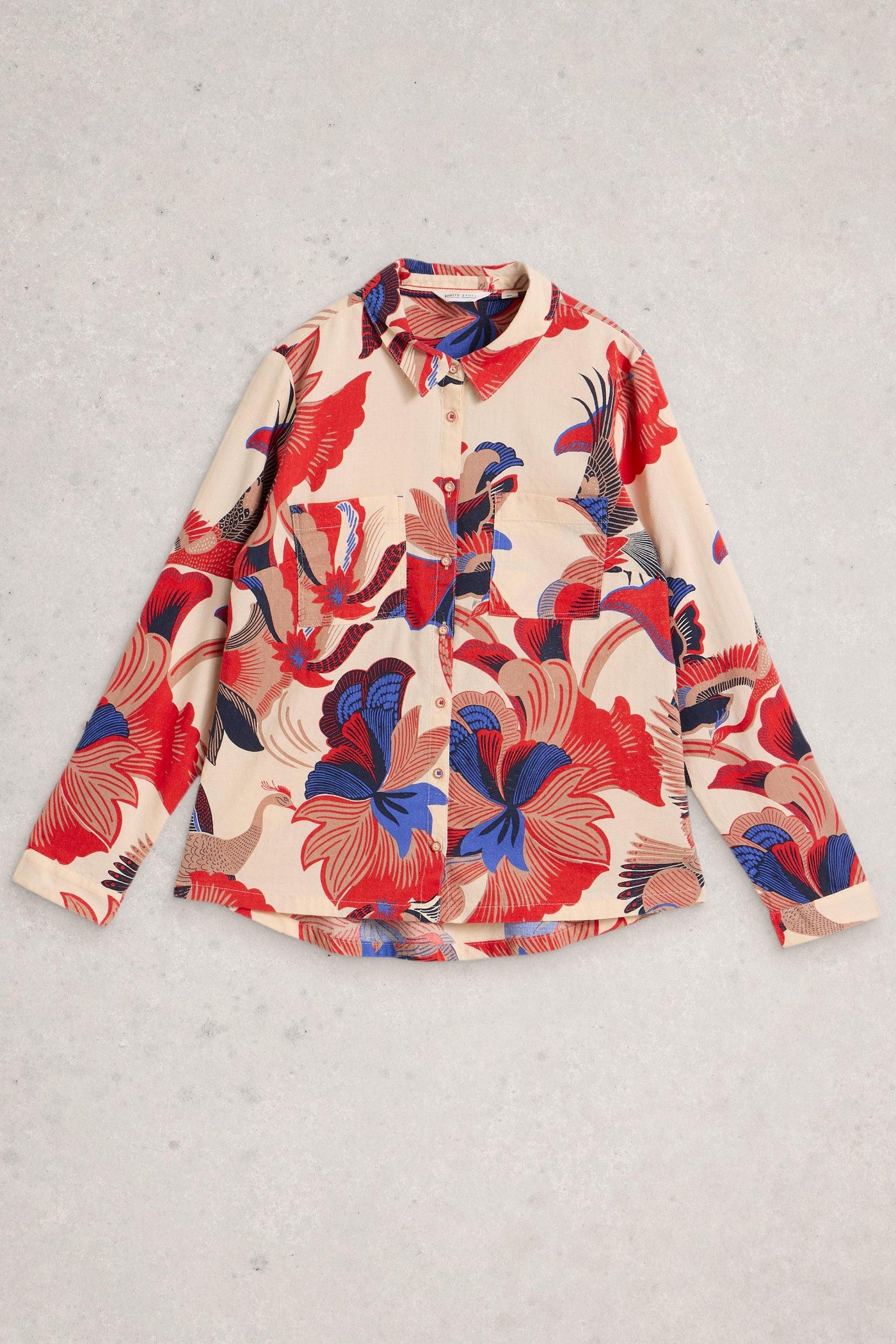 White Stuff Sophie Printed Shirt in Ivory Mlt AW25