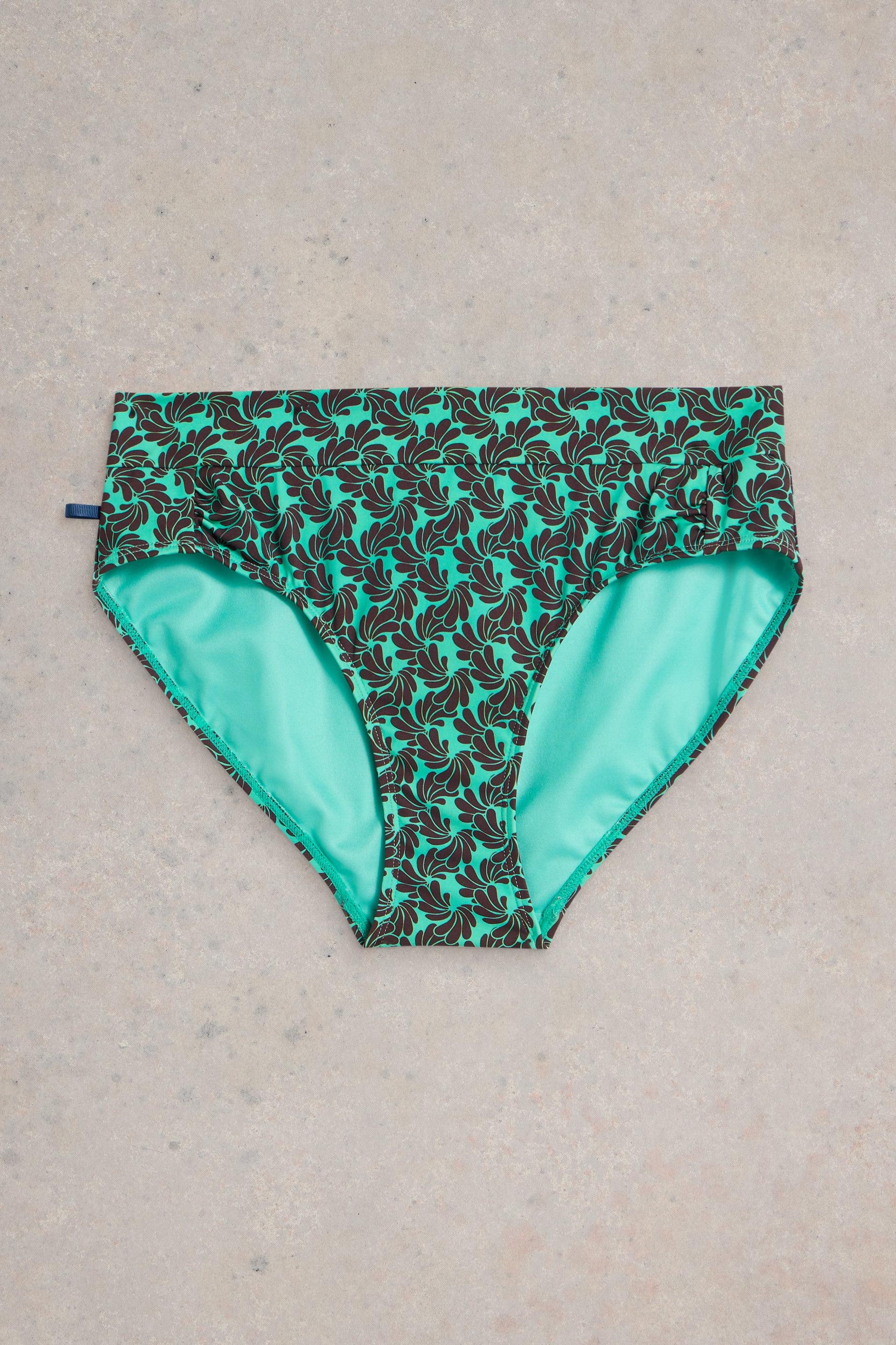 Flat lay of the Stella Bikini Bottom displaying the overall floral design and print.