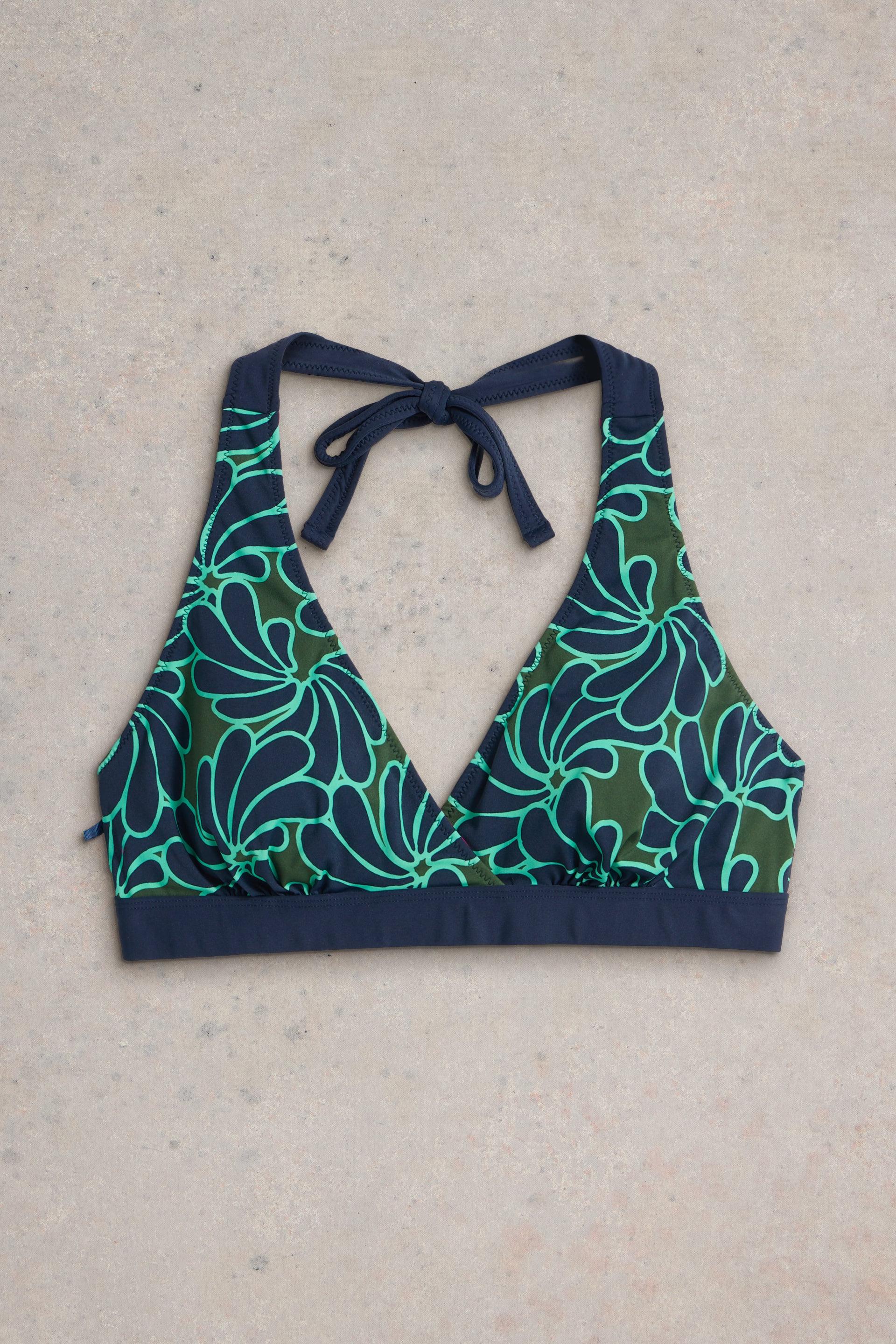 White Stuff Sunshine Green Multi Reversible Bikini Top