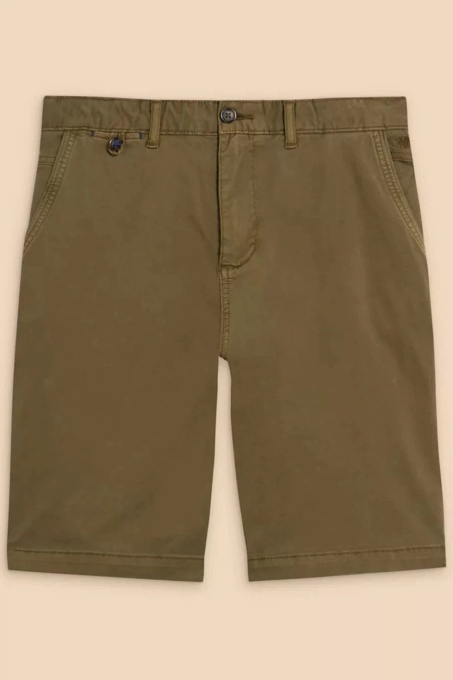 White Stuff Sutton Organic Chino Shorts laid flat on plain background.