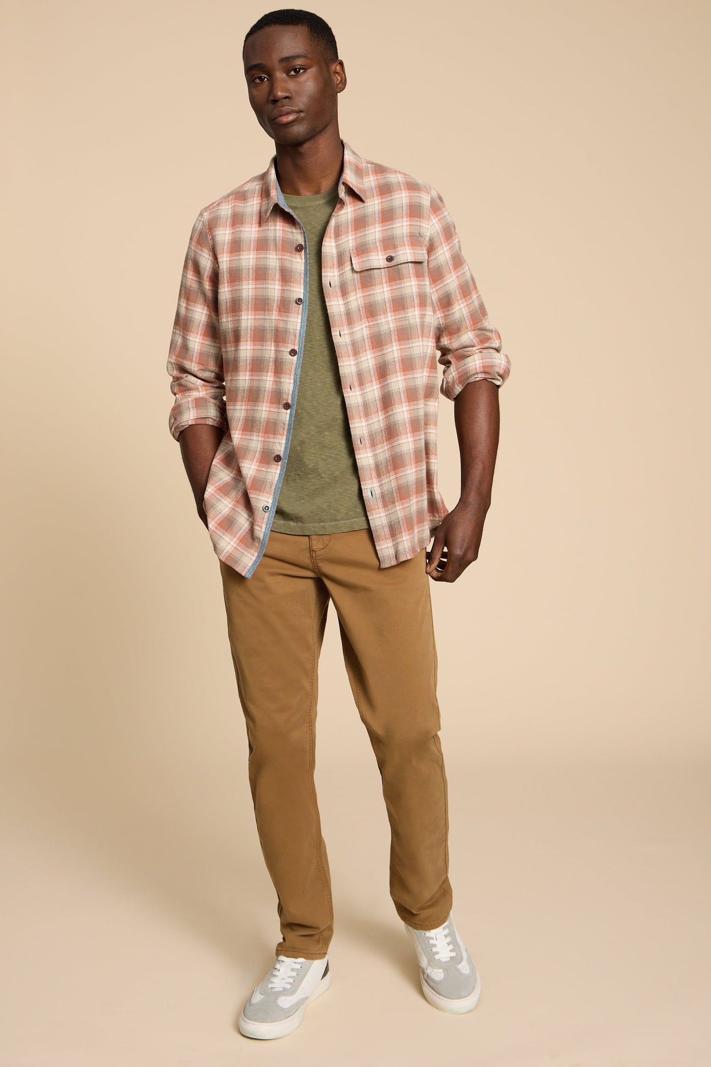 White Stuff Sutton Organic Chino Trousers in Mid Brown-Mens-Ohh! By Gum - Shop Sustainable