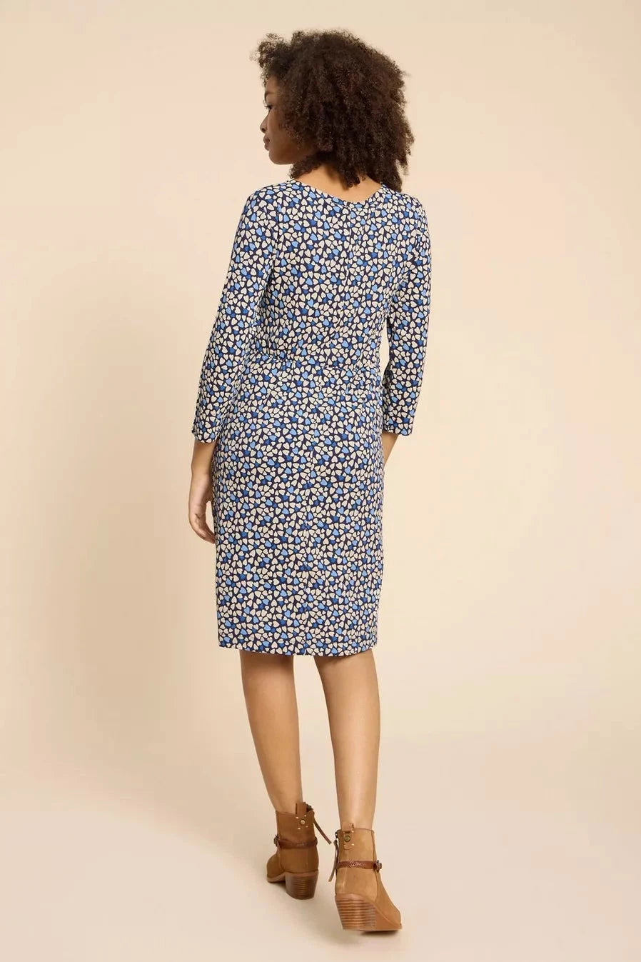 White Stuff Tallie Eco Vero Jersey Dress in Blue Print-Womens-Ohh! By Gum - Shop Sustainable
