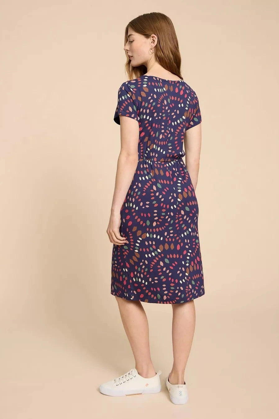 White Stuff Tallie Eco Vero Jersey Dress in Navy Print-Womens-Ohh! By Gum - Shop Sustainable