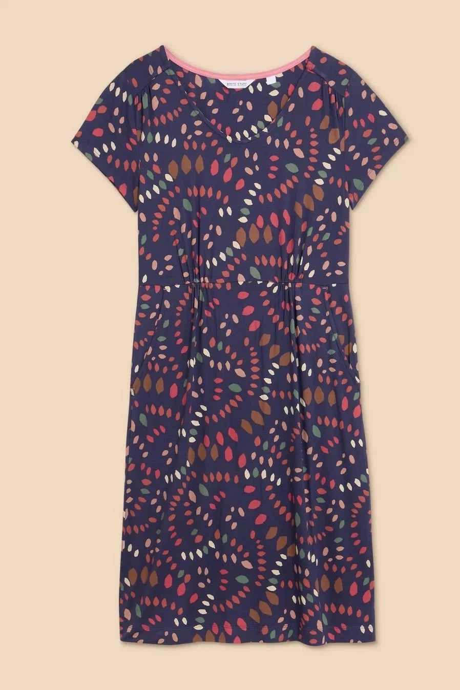 White Stuff Tallie Eco Vero Jersey Dress in Navy Print-Womens-Ohh! By Gum - Shop Sustainable